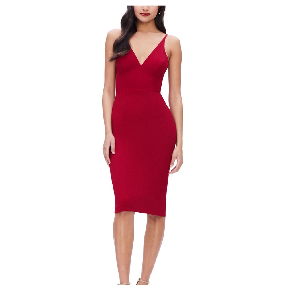 Dress The Population Lyla Dress Size L Color Garnet NWT